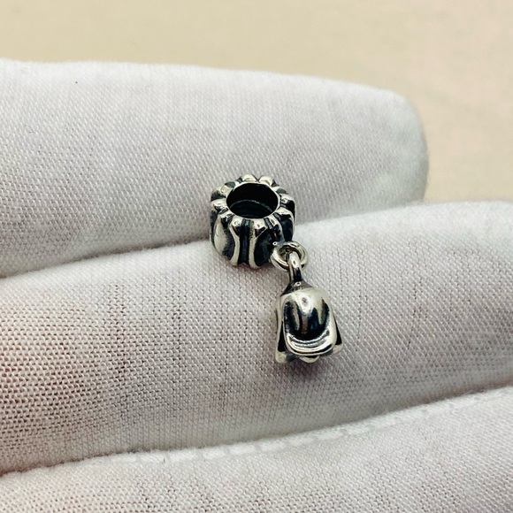 EUC Pandora 790230 Sterling Silver Tulip Flower Dangle Charm - Picture 3 of 8